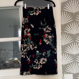 Chelsea28 Dark Floral Pencil Skirt